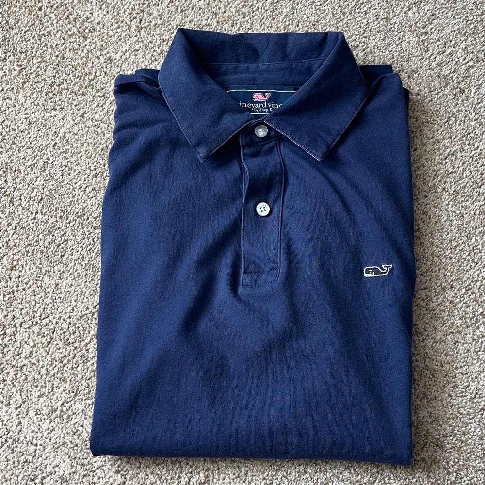VINEYARD VINES Men's Size XS Blue Polo Plaid Contrast Pima Cotton ‎ Short Sleeve